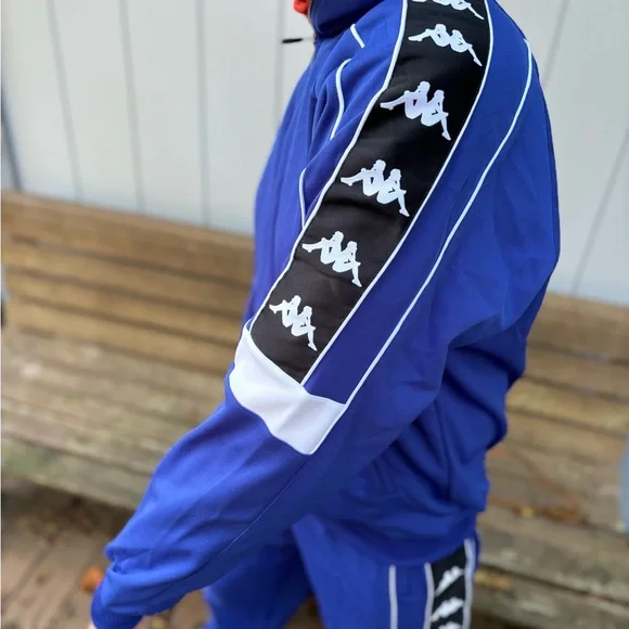 KAPPA—VTG Two-Piece Quarter-Zip Tracksuit—Mens XL—Blue, Black & White—Omni Logos